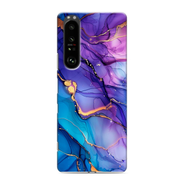 Силиконовый чехол на Sony Xperia 1 III с принтом синий мрамор Силиконовый чехол на Sony Xperia 1 III с принтом синий мрамор