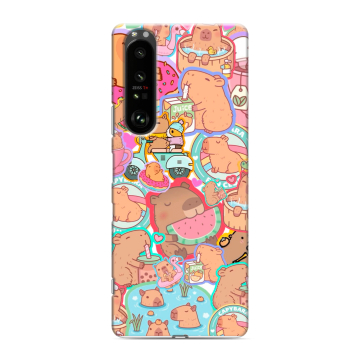 Силиконовый чехол на Sony Xperia 1 III с принтом капибары Силиконовый чехол на Sony Xperia 1 III с принтом капибары