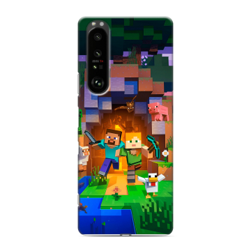 Силиконовый чехол на Sony Xperia 1 III с принтом Майнкрафт Minecraft Силиконовый чехол на Sony Xperia 1 III с принтом Майнкрафт Minecraft