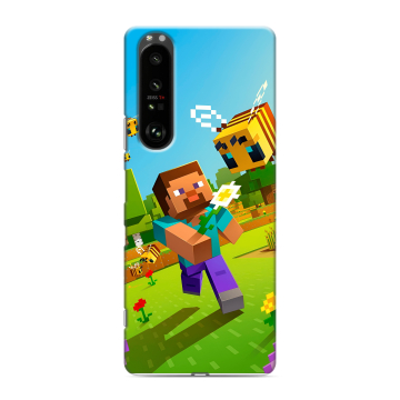 Силиконовый чехол на Sony Xperia 1 III с принтом Майнкрафт Minecraft