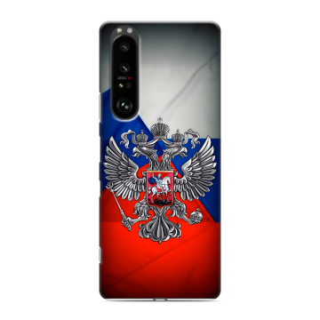 Силиконовый чехол на Sony Xperia 1 III с принтом Флаг России Силиконовый чехол на Sony Xperia 1 III с принтом Флаг России