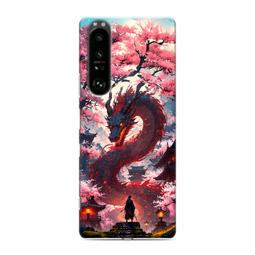 Силиконовый чехол на Sony Xperia 1 III с принтом Дракон Японский Силиконовый чехол на Sony Xperia 1 III с принтом Дракон Японский