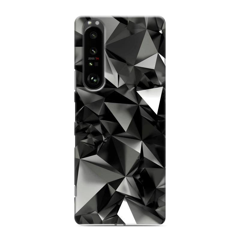 Пластиковый чехол на Sony Xperia 1 III с принтом Черные кристаллы Пластиковый чехол на Sony Xperia 1 III с принтом Черные кристаллы