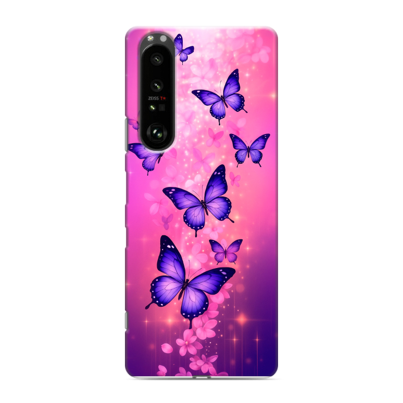 Силиконовый противоударный чехол на Sony Xperia 1 III с принтом Бабочки Силиконовый противоударный чехол на Sony Xperia 1 III с принтом Бабочки