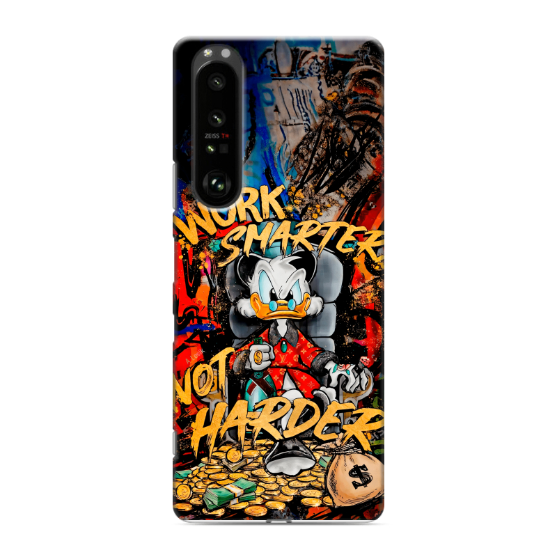 Силиконовый противоударный чехол на Sony Xperia 1 III с принтом Дональд Дак Деньги Силиконовый противоударный чехол на Sony Xperia 1 III с принтом Дональд Дак Деньги