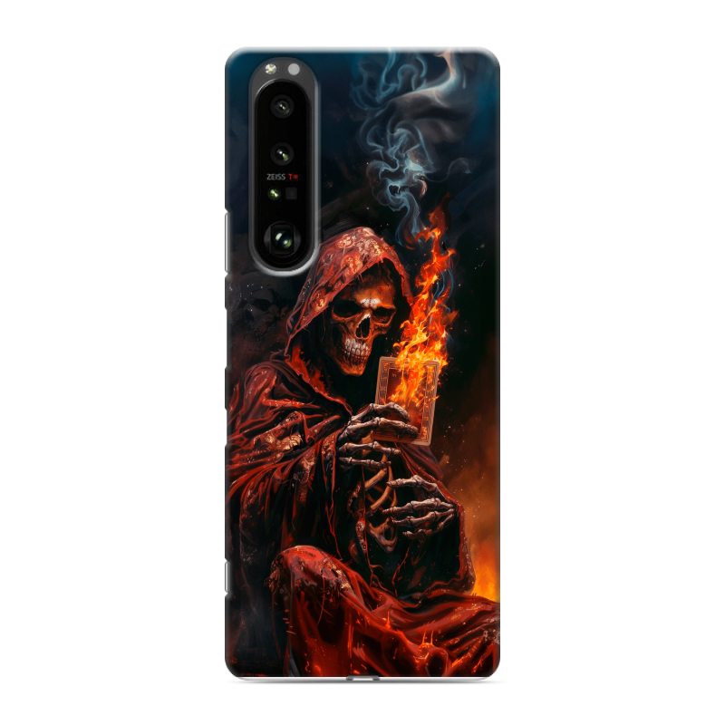 Силиконовый чехол на Sony Xperia 1 III с принтом Скелет и карты Силиконовый чехол на Sony Xperia 1 III с принтом Скелет и карты