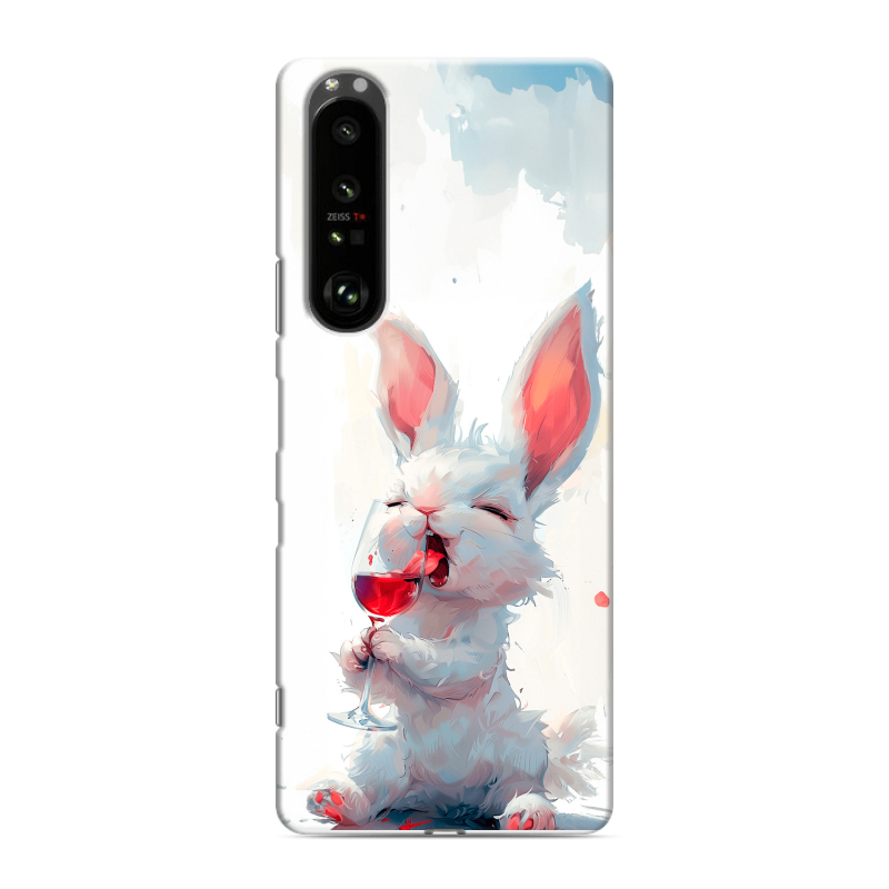 Силиконовый противоударный чехол на Sony Xperia 1 III с принтом кролик зайчик Силиконовый противоударный чехол на Sony Xperia 1 III с принтом кролик зайчик