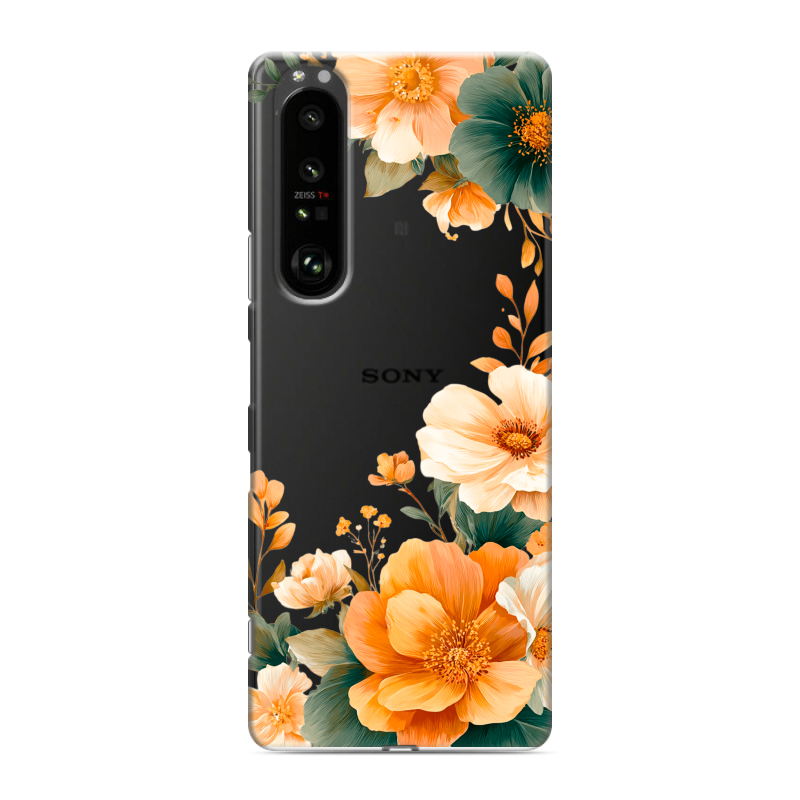 Силиконовый чехол на Sony Xperia 1 III с принтом Цветы принт Силиконовый чехол на Sony Xperia 1 III с принтом Цветы принт