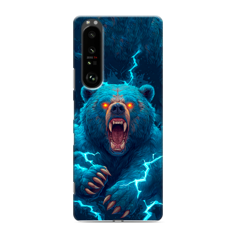 Пластиковый чехол на Sony Xperia 1 III с принтом Медведь Пластиковый чехол на Sony Xperia 1 III с принтом Медведь