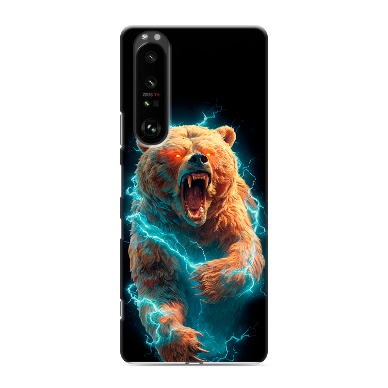 Силиконовый чехол на Sony Xperia 1 III с принтом Медведь Силиконовый чехол на Sony Xperia 1 III с принтом Медведь