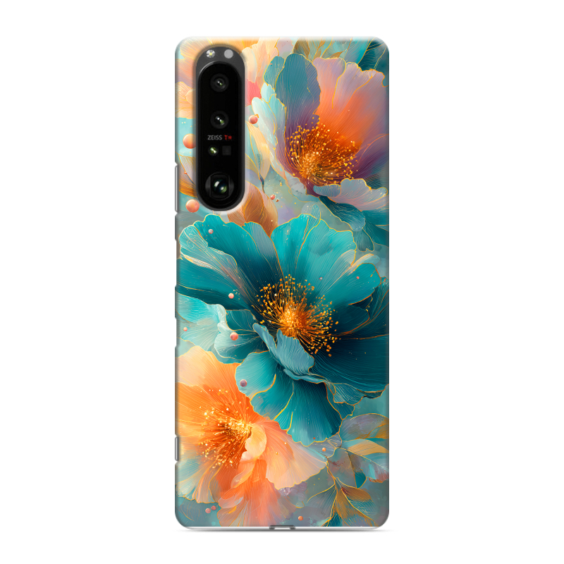 Силиконовый противоударный чехол на Sony Xperia 1 III с принтом Цветы Силиконовый противоударный чехол на Sony Xperia 1 III с принтом Цветы