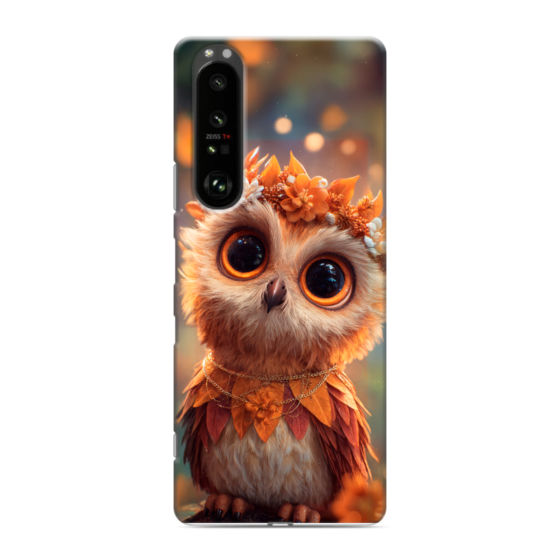 Силиконовый противоударный чехол на Sony Xperia 1 III с принтом Милая сова Силиконовый противоударный чехол на Sony Xperia 1 III с принтом Милая сова