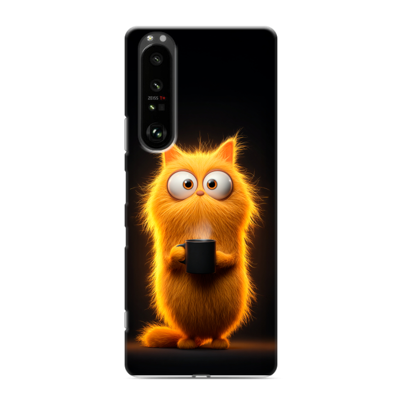 Силиконовый чехол на Sony Xperia 1 III с принтом Смешной кот Силиконовый чехол на Sony Xperia 1 III с принтом Смешной кот
