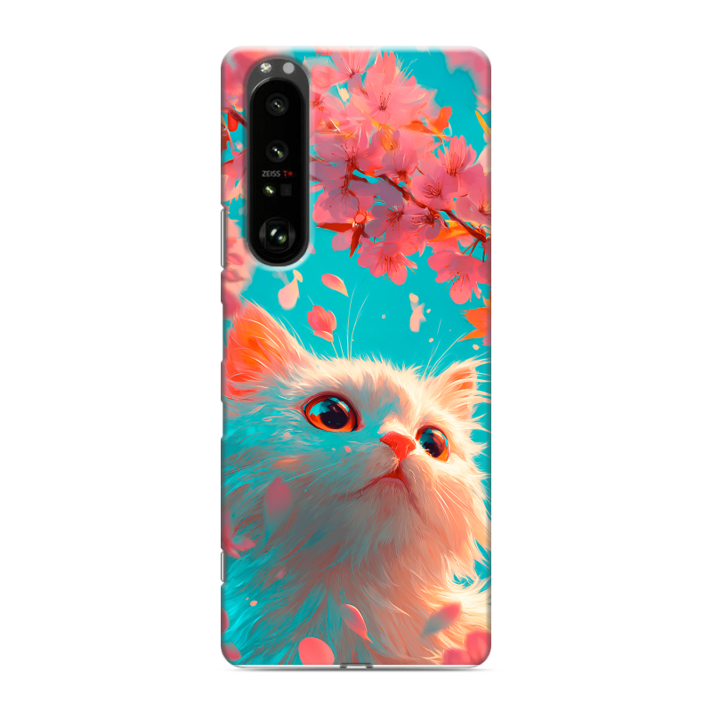 Пластиковый чехол на Sony Xperia 1 III с принтом Красивый кот Пластиковый чехол на Sony Xperia 1 III с принтом Красивый кот
