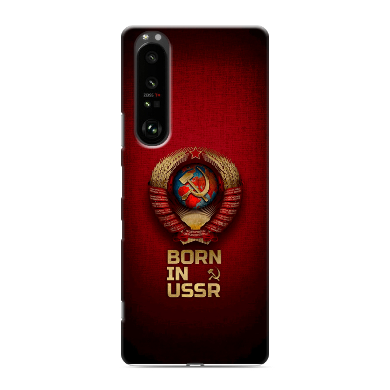 Силиконовый чехол на Sony Xperia 1 III с принтом Флаг Герб СССР Силиконовый чехол на Sony Xperia 1 III с принтом Флаг Герб СССР