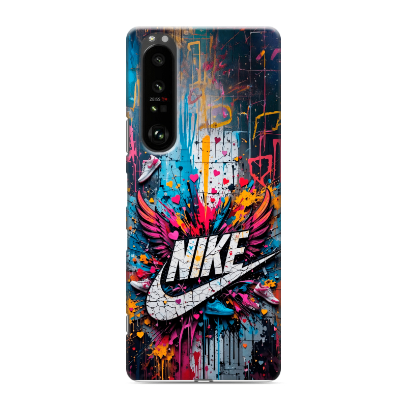 Пластиковый чехол на Sony Xperia 1 III с принтом Nike Найк Пластиковый чехол на Sony Xperia 1 III с принтом Nike Найк