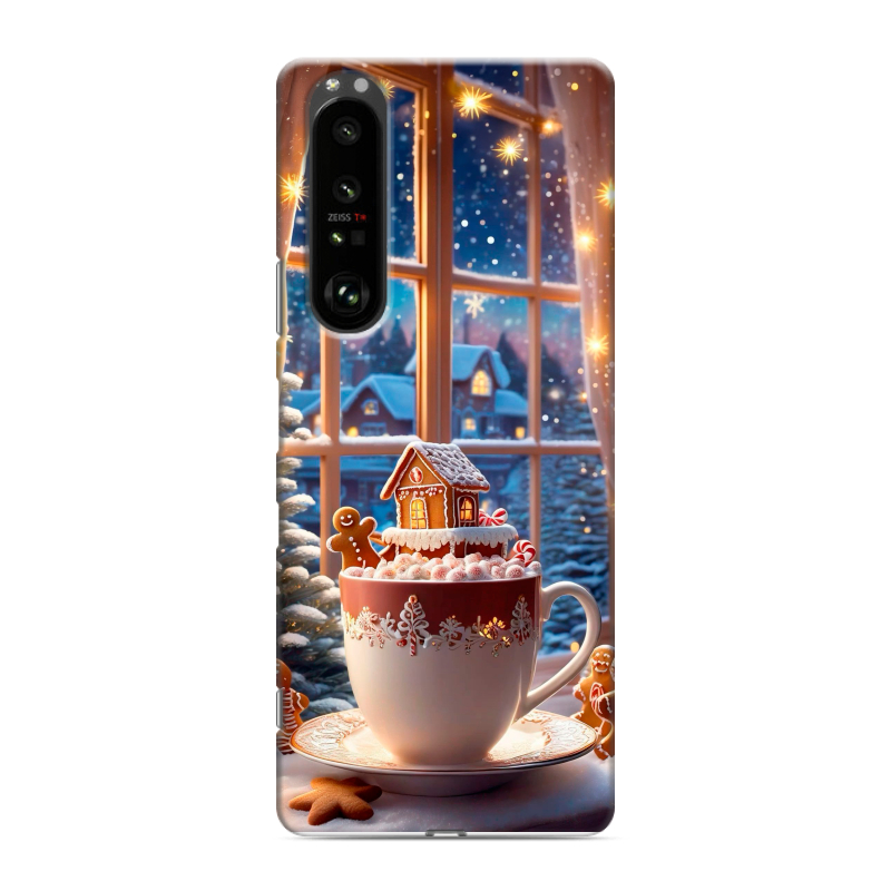 Силиконовый противоударный чехол на Sony Xperia 1 III с принтом Новый год Силиконовый противоударный чехол на Sony Xperia 1 III с принтом Новый год
