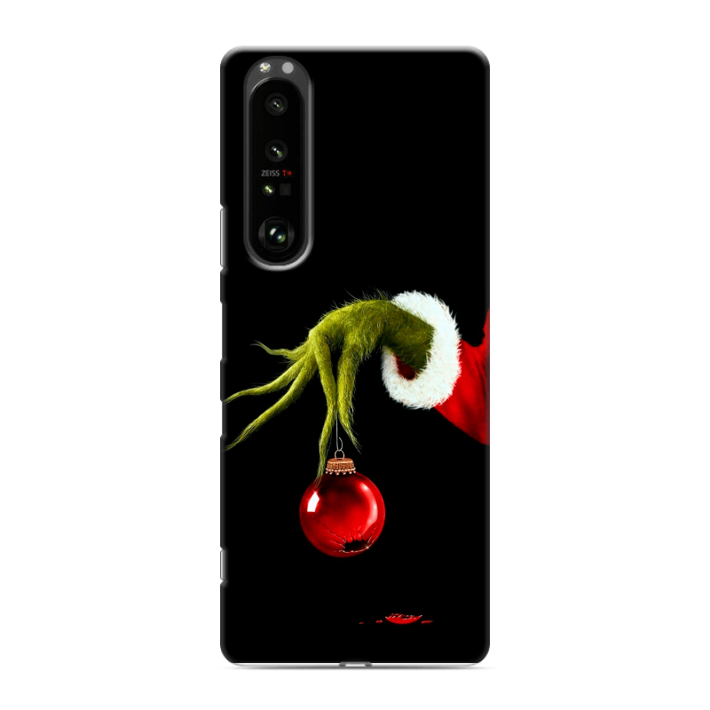 Силиконовый чехол на Sony Xperia 1 III с принтом Новый год Гринч Силиконовый чехол на Sony Xperia 1 III с принтом Новый год Гринч