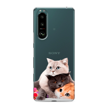 Силиконовый чехол на Sony Xperia 5 III с принтом Кошки Силиконовый чехол на Sony Xperia 5 III с принтом Кошки