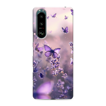 Силиконовый чехол на Sony Xperia 5 III с принтом бабочки и лаванда Силиконовый чехол на Sony Xperia 5 III с принтом бабочки и лаванда