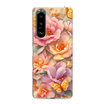 Силиконовый чехол на Sony Xperia 5 III с принтом Цветы и бабочки Силиконовый чехол на Sony Xperia 5 III с принтом Цветы и бабочки