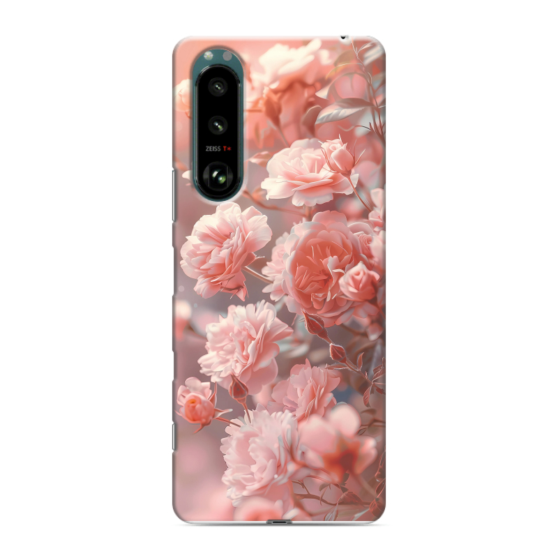 Силиконовый противоударный чехол на Sony Xperia 5 III с принтом Розовые розы Силиконовый противоударный чехол на Sony Xperia 5 III с принтом Розовые розы