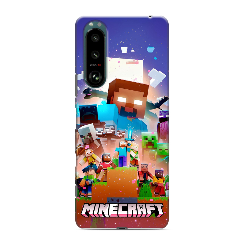 Силиконовый чехол на Sony Xperia 5 III с принтом Майнкрафт Minecraft Силиконовый чехол на Sony Xperia 5 III с принтом Майнкрафт Minecraft