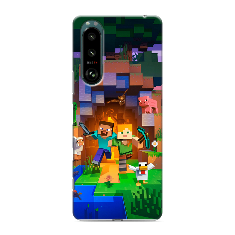 Силиконовый чехол на Sony Xperia 5 III с принтом Майнкрафт Minecraft Силиконовый чехол на Sony Xperia 5 III с принтом Майнкрафт Minecraft