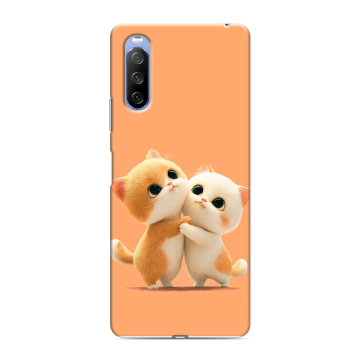 Силиконовый противоударный чехол на Sony Xperia 10 III с принтом Милые котики Силиконовый противоударный чехол на Sony Xperia 10 III с принтом Милые котики
