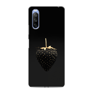 Силиконовый противоударный чехол на Sony Xperia 10 III с принтом Черная клубника Силиконовый противоударный чехол на Sony Xperia 10 III с принтом Черная клубника