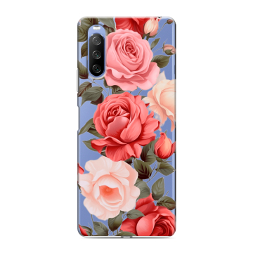 Силиконовый противоударный чехол на Sony Xperia 10 III с принтом Розы Силиконовый противоударный чехол на Sony Xperia 10 III с принтом Розы