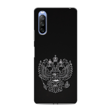 Силиконовый противоударный чехол на Sony Xperia 10 III с принтом Герб России