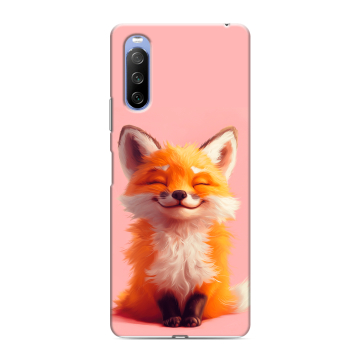 Силиконовый противоударный чехол на Sony Xperia 10 III с принтом милая лиса Силиконовый противоударный чехол на Sony Xperia 10 III с принтом милая лиса