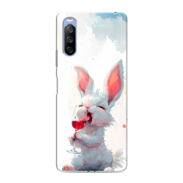 Силиконовый противоударный чехол на Sony Xperia 10 III с принтом кролик зайчик Силиконовый противоударный чехол на Sony Xperia 10 III с принтом кролик зайчик