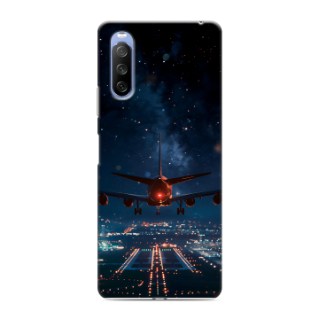 Силиконовый противоударный чехол на Sony Xperia 10 III с принтом самолет Силиконовый противоударный чехол на Sony Xperia 10 III с принтом самолет