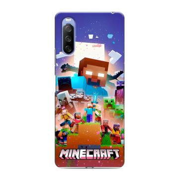 Силиконовый противоударный чехол на Sony Xperia 10 III с принтом Майнкрафт Minecraft Силиконовый противоударный чехол на Sony Xperia 10 III с принтом Майнкрафт Minecraft