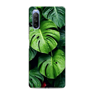 Силиконовый противоударный чехол на Sony Xperia 10 III с принтом Листья Силиконовый противоударный чехол на Sony Xperia 10 III с принтом Листья
