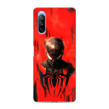 Силиконовый противоударный чехол на Sony Xperia 10 III с принтом человек паук spiderman Силиконовый противоударный чехол на Sony Xperia 10 III с принтом человек паук spiderman