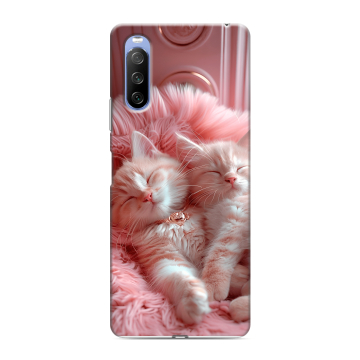 Силиконовый противоударный чехол на Sony Xperia 10 III с принтом котята котики Силиконовый противоударный чехол на Sony Xperia 10 III с принтом котята котики