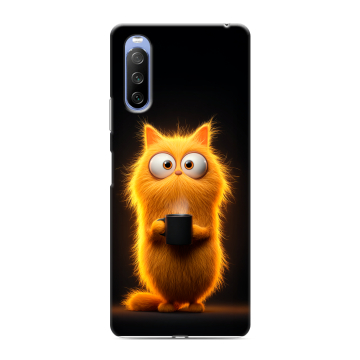 Силиконовый противоударный чехол на Sony Xperia 10 III с принтом Смешной кот Силиконовый противоударный чехол на Sony Xperia 10 III с принтом Смешной кот