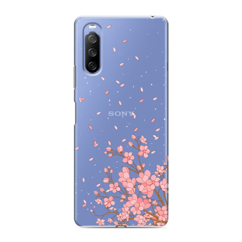 Силиконовый противоударный чехол на Sony Xperia 10 III с принтом Ветка сакуры Силиконовый противоударный чехол на Sony Xperia 10 III с принтом Ветка сакуры