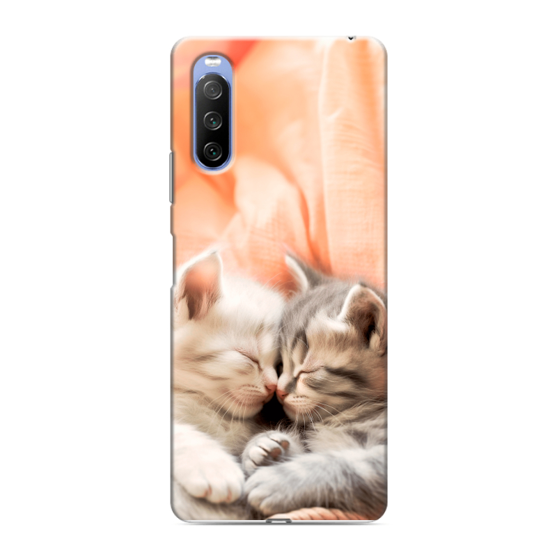 Силиконовый противоударный чехол на Sony Xperia 10 III с принтом Котята Силиконовый противоударный чехол на Sony Xperia 10 III с принтом Котята