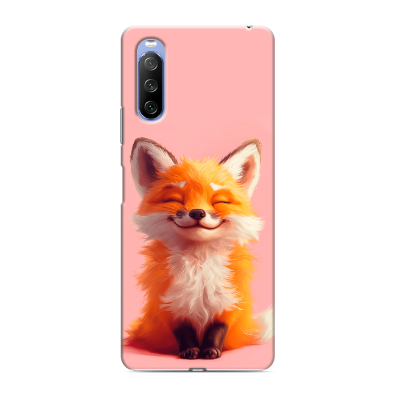 Силиконовый противоударный чехол на Sony Xperia 10 III с принтом милая лиса Силиконовый противоударный чехол на Sony Xperia 10 III с принтом милая лиса