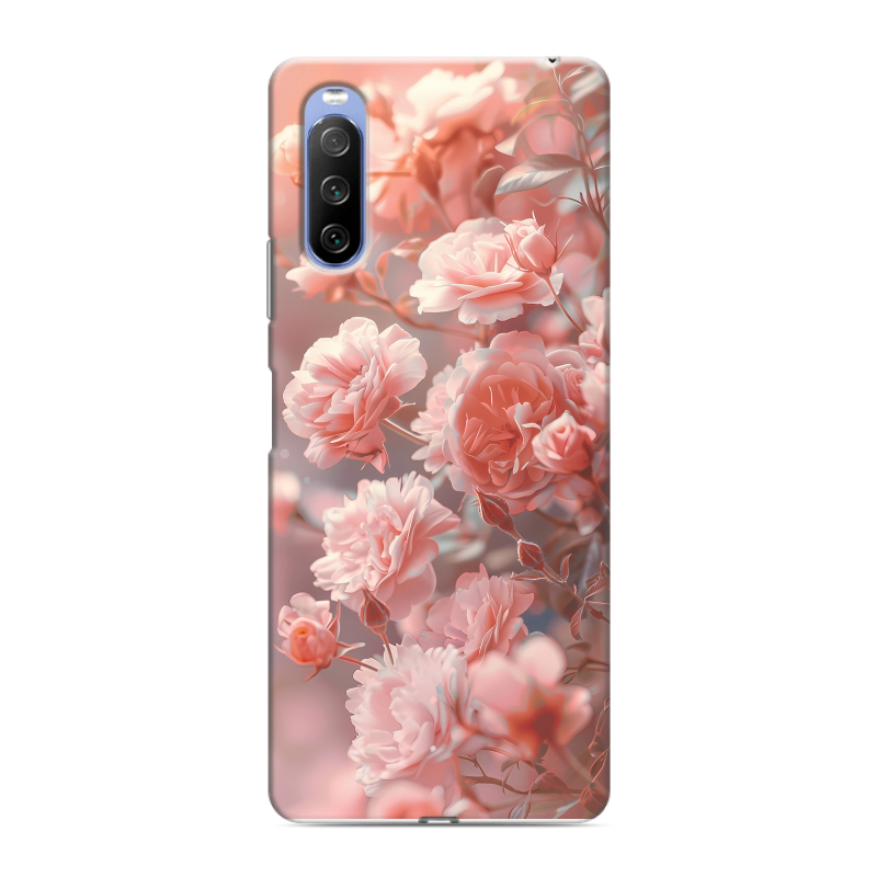 Силиконовый противоударный чехол на Sony Xperia 10 III с принтом Розовые розы Силиконовый противоударный чехол на Sony Xperia 10 III с принтом Розовые розы