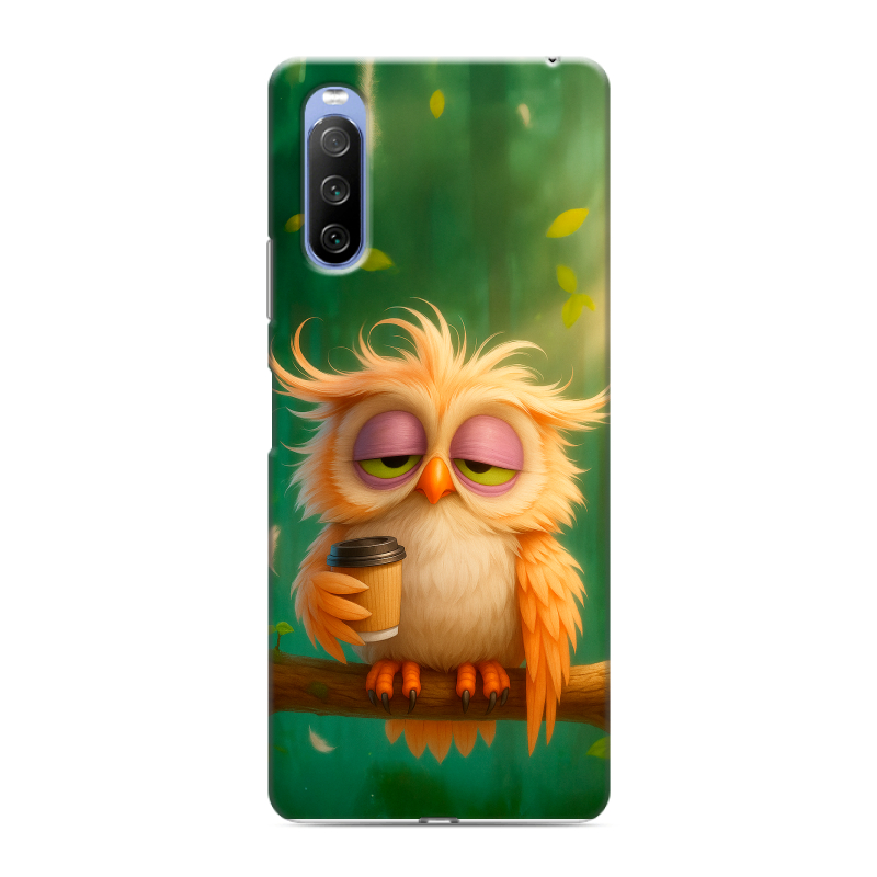 Силиконовый противоударный чехол на Sony Xperia 10 III с принтом сова Силиконовый противоударный чехол на Sony Xperia 10 III с принтом сова