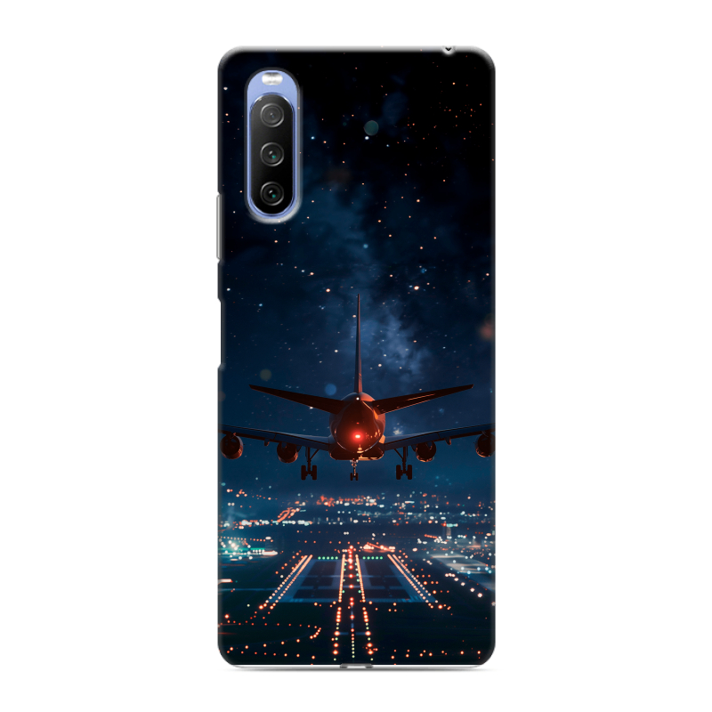 Силиконовый противоударный чехол на Sony Xperia 10 III с принтом самолет Силиконовый противоударный чехол на Sony Xperia 10 III с принтом самолет