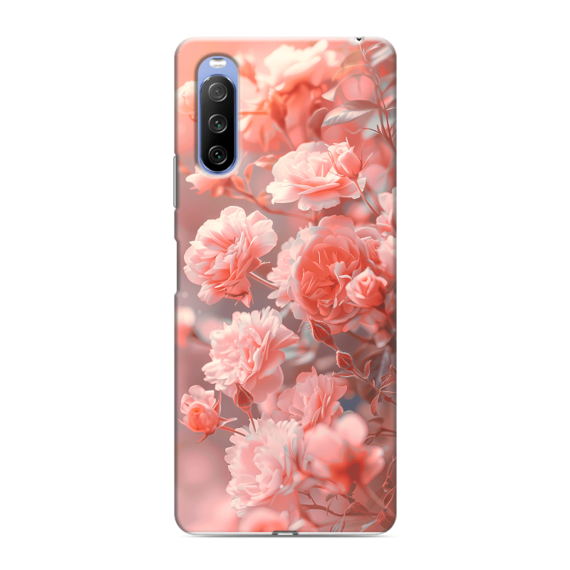 Силиконовый противоударный чехол на Sony Xperia 10 III с принтом Розы цветы Силиконовый противоударный чехол на Sony Xperia 10 III с принтом Розы цветы