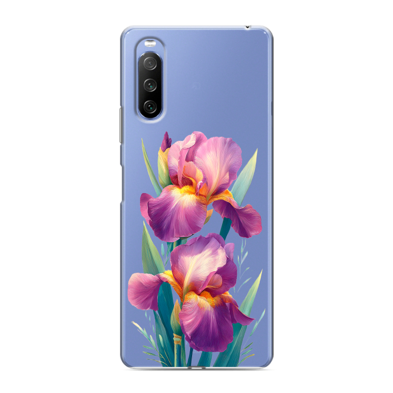Силиконовый противоударный чехол на Sony Xperia 10 III с принтом Цветы орхидеи Силиконовый противоударный чехол на Sony Xperia 10 III с принтом Цветы орхидеи