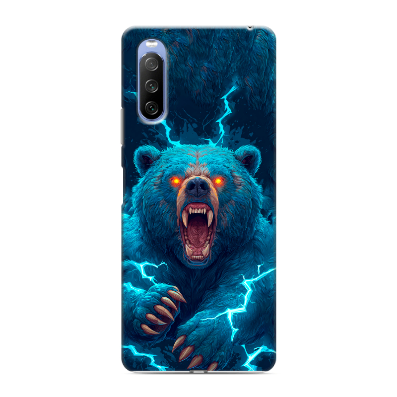 Силиконовый противоударный чехол на Sony Xperia 10 III с принтом Медведь Силиконовый противоударный чехол на Sony Xperia 10 III с принтом Медведь