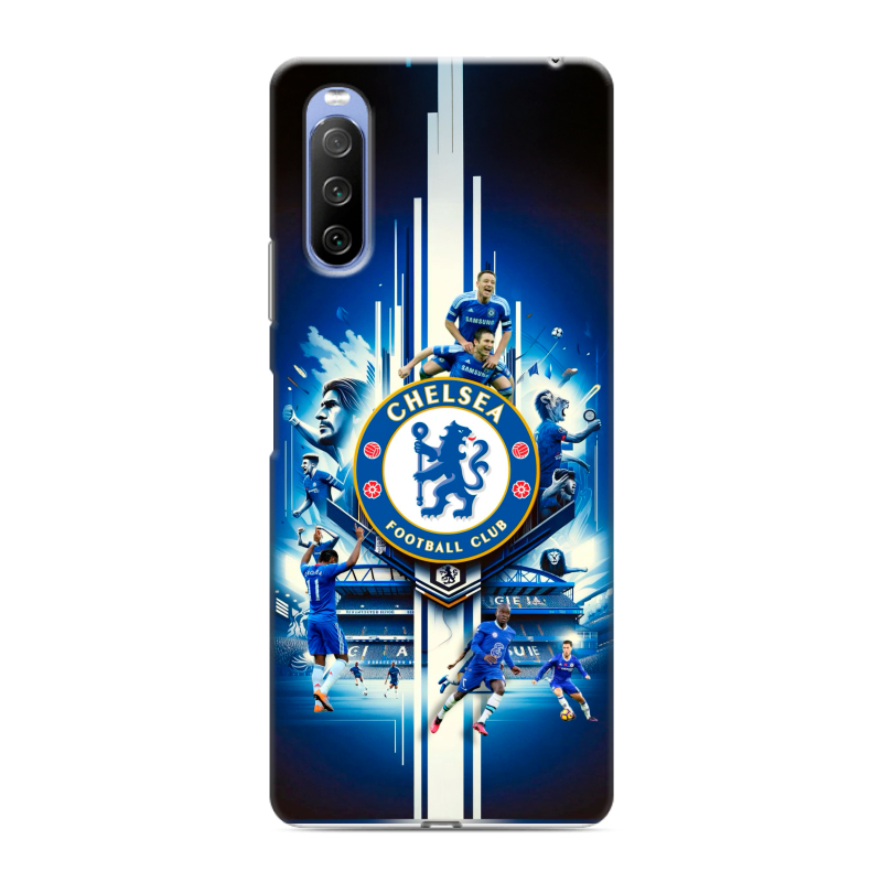 Силиконовый противоударный чехол на Sony Xperia 10 III с принтом Chelsea Челси Силиконовый противоударный чехол на Sony Xperia 10 III с принтом Chelsea Челси